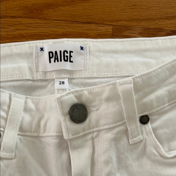 Women's Paige Skyline Skinny White Jeans - Picture 2 of 5